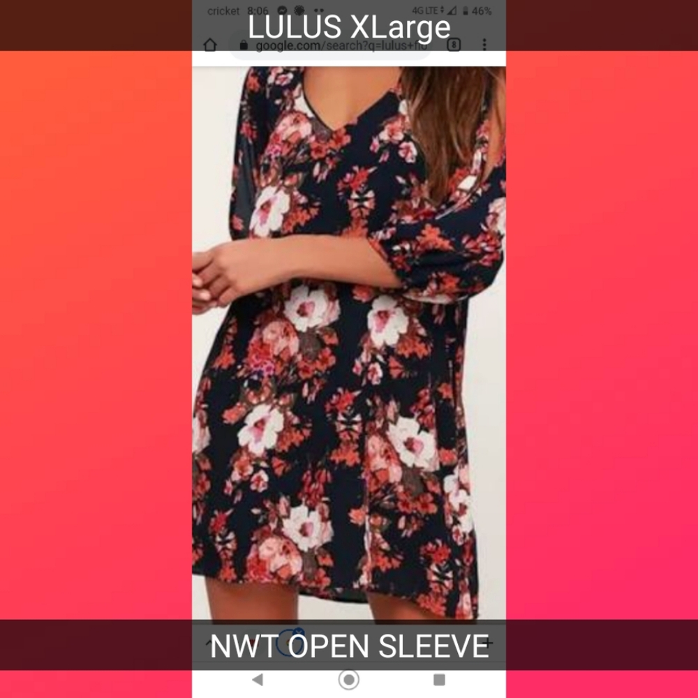 🔻Price Drop!!!NWT Lulus Shift floral dress sz xl